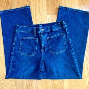 J.Crew Slim Wide Leg Patch Pocket Jeans, Size 29P(Ankle Fit) Preowned